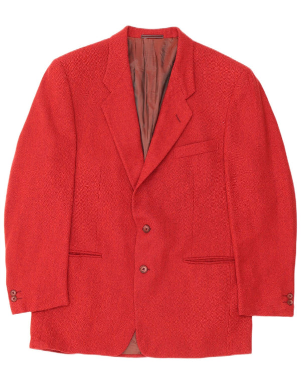 Giacca Blazer 2 Bottoni Trussardi Uomo IT 50 Large Rosso Lana Vergine