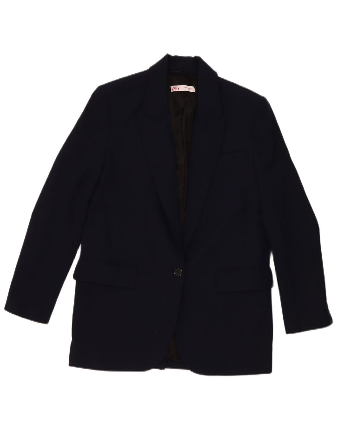 Giacca blazer oversize a 2 bottoni da donna Zara UK 6 XS viscosa blu navy