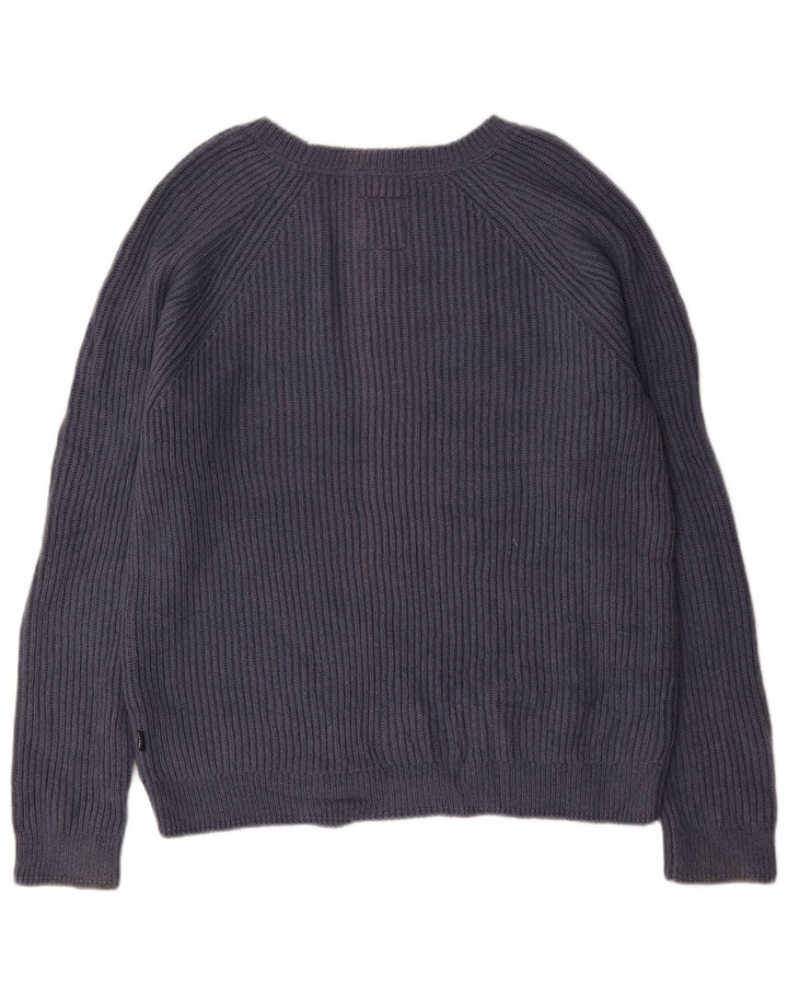 Maglione da uomo con scollo a barca Fat Face, grande cotone blu navy