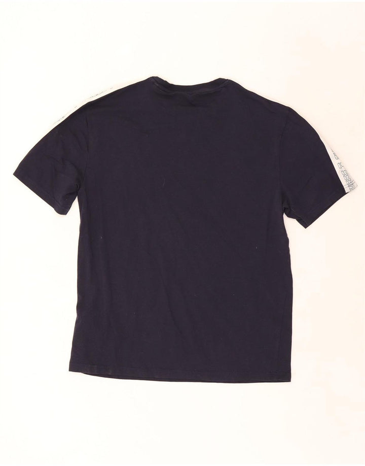 Guess T-shirt grafica da uomo Top in cotone color block medio blu navy