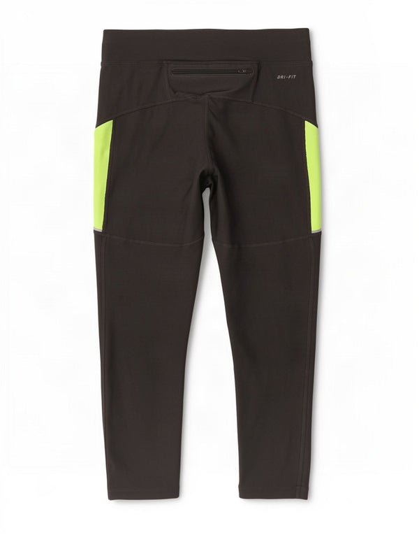 Leggings Nike Dri Fit Capri da donna UK 10 Small Grigio Colourblock Poliestere