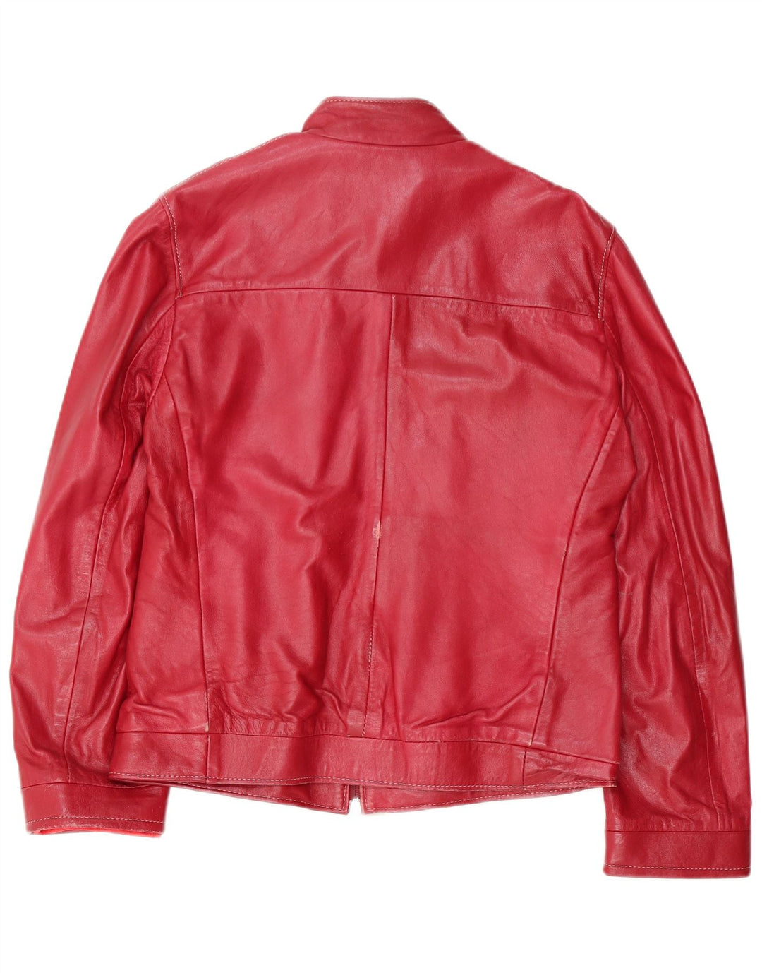 Giubbotto bomber in pelle vintage da donna IT 46 grande rosso