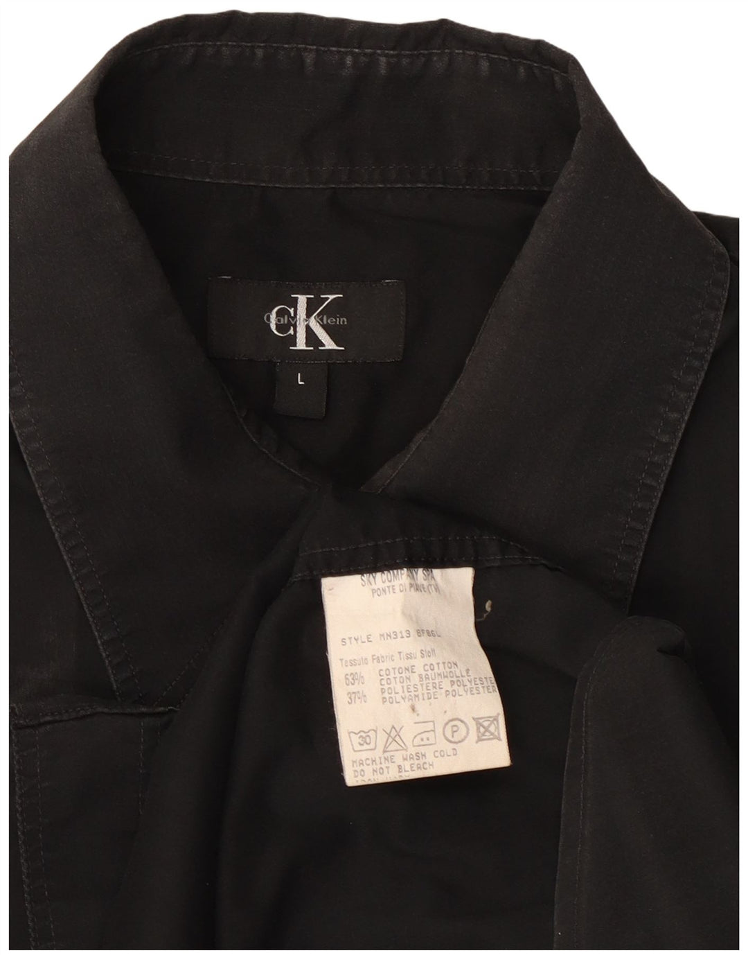 CALVIN KLEIN Camicia Uomo Large Nera in Cotone
