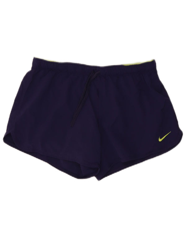 Pantaloncini sportivi NIKE Dri Fit da donna UK 14 Large Viola Poliestere