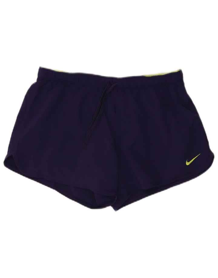 Pantaloncini sportivi NIKE Dri Fit da donna UK 14 Large Viola Poliestere