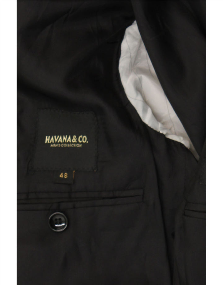 HAVANA & CO Giacca blazer a 2 bottoni da uomo IT 48 poliestere medio nero