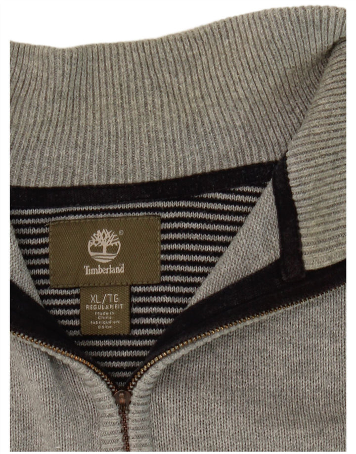 Maglione maglione con collo con zip vestibilità regolare da uomo TIMBERLAND XL grigio