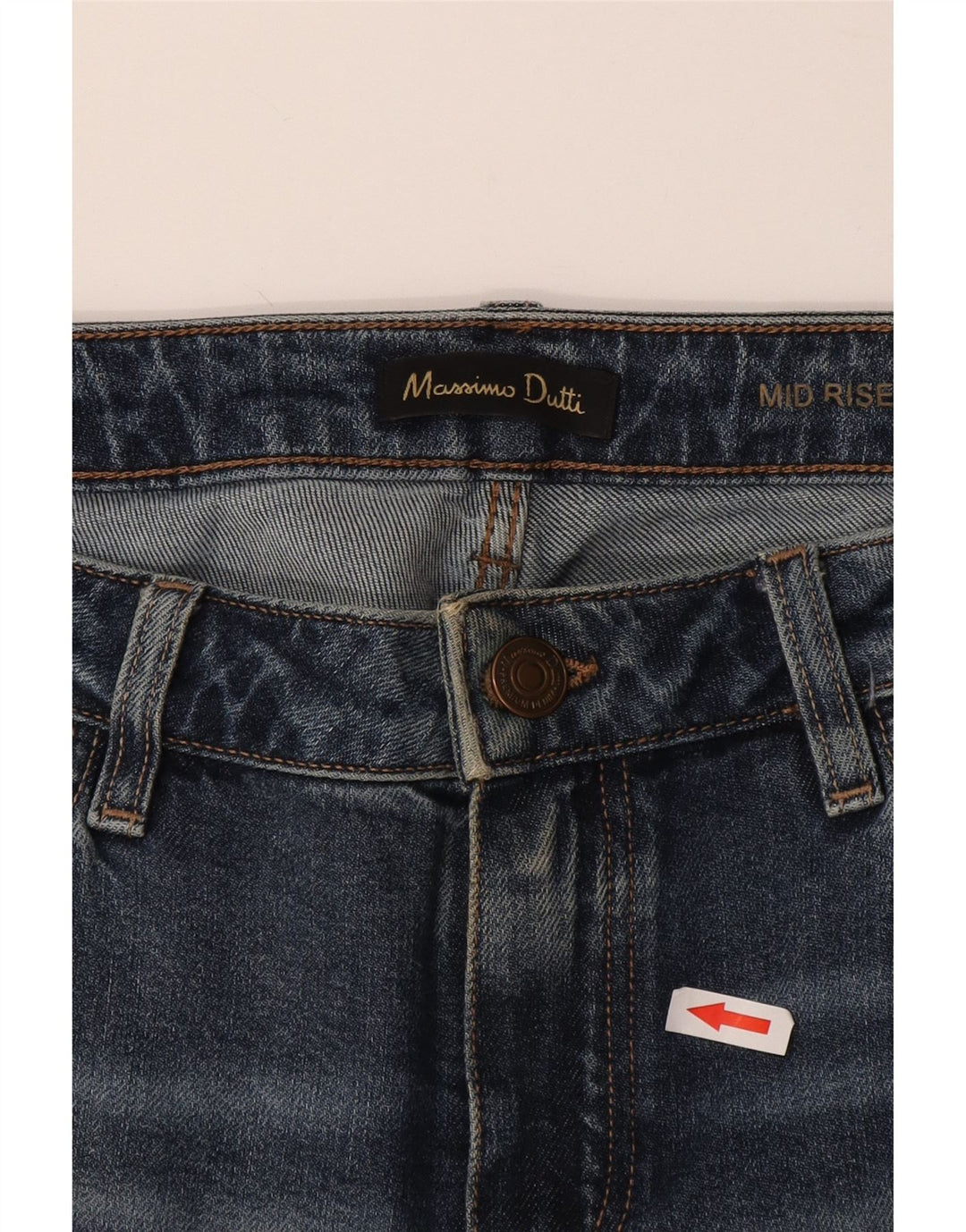 Jeans dritti a sigaretta da donna Massimo Dutti EU 42 Large W32 L27 Blu