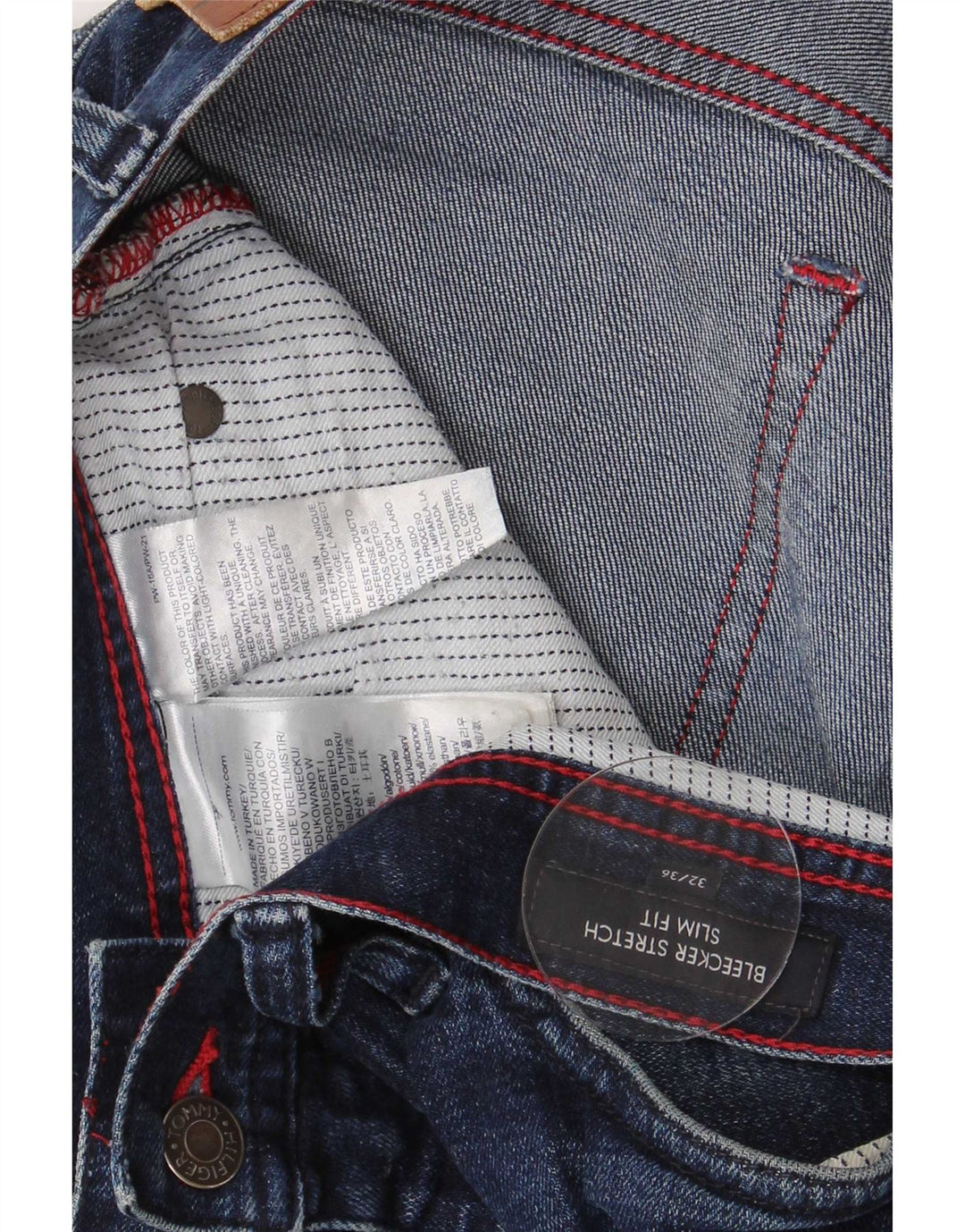 Tommy Hilfiger Donna Bleecker Slim Jeans W13 L28 Cotone Blu