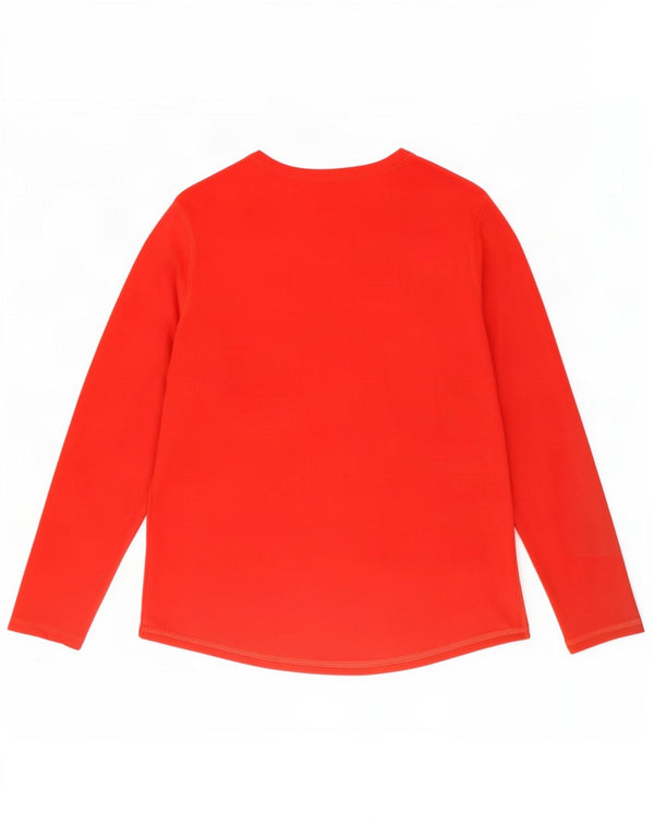 Marks & Spencer Top grafico da donna manica lunga UK 16 grande cotone rosso