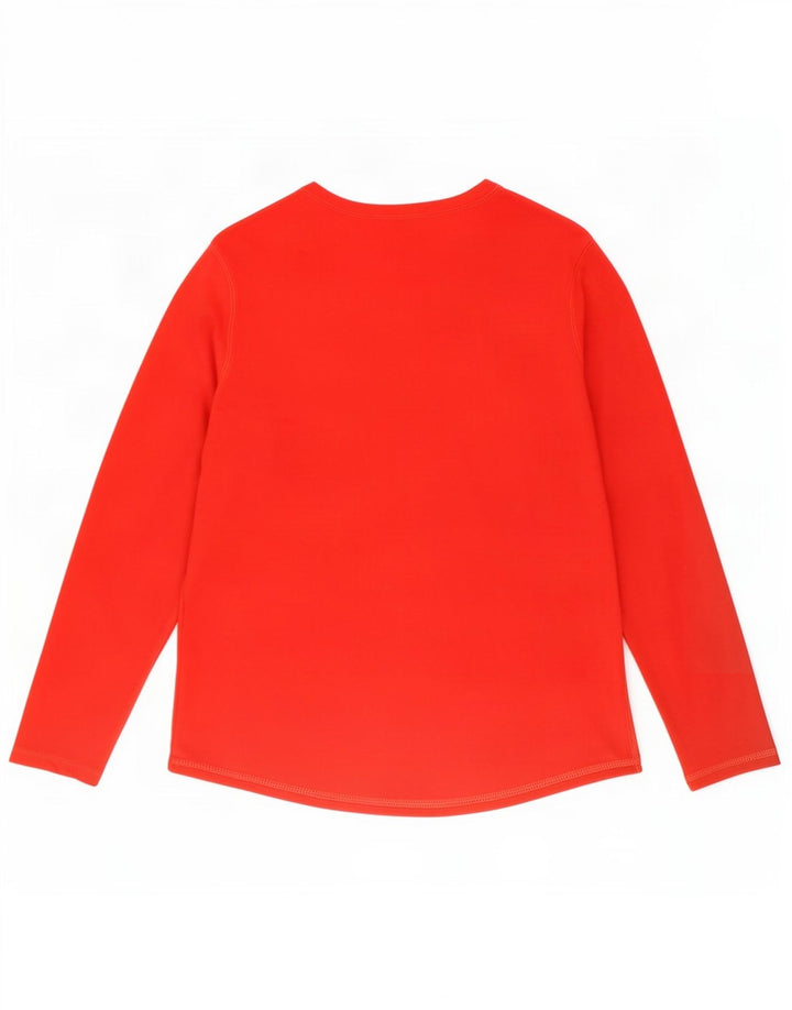 Marks & Spencer Top grafico da donna manica lunga UK 16 grande cotone rosso
