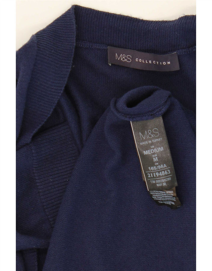 Maglione cardigan lungo da donna Marks & Spencer UK 12 medio blu navy