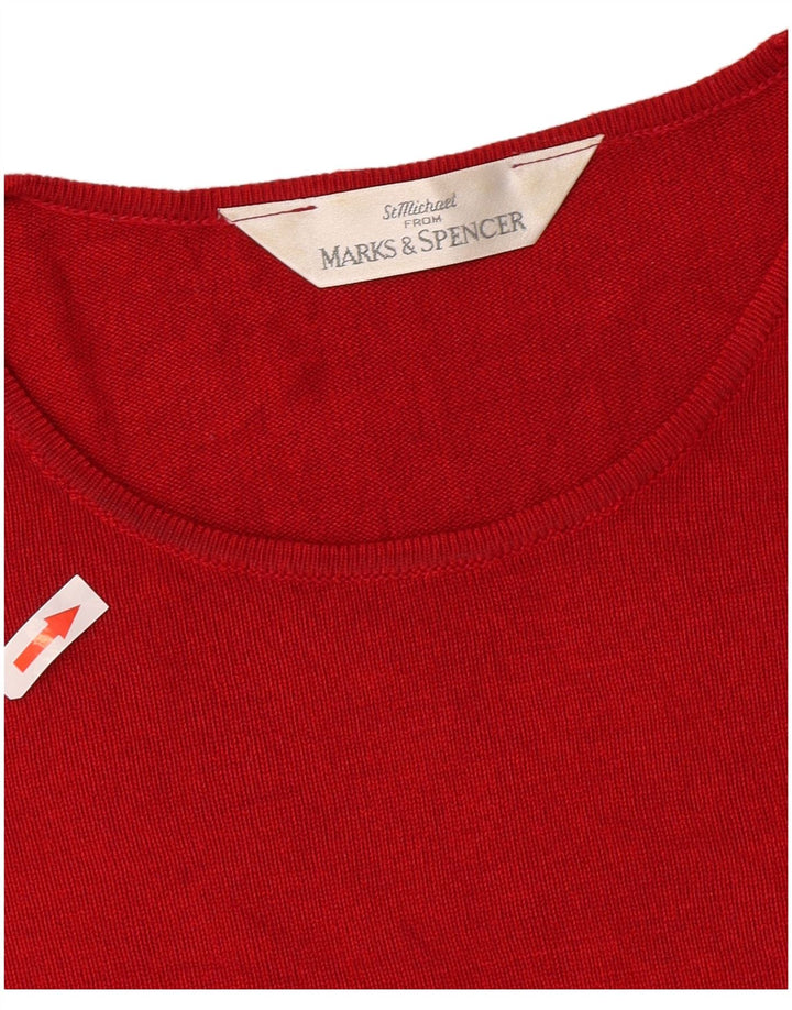 T-shirt da donna Marks & Spencer Top UK 14 Large rossa in viscosa