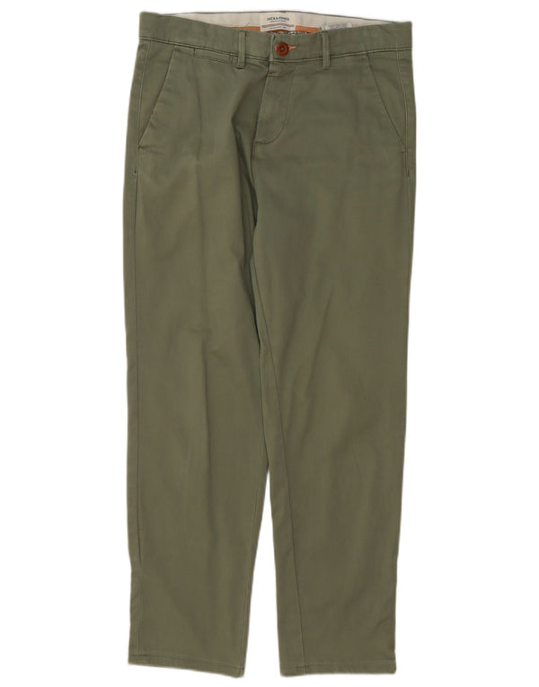 Pantaloni chino dritti da uomo Jack & Jones W30 L30 cotone verde