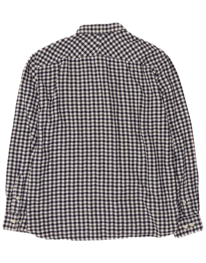 FRENCH CONNECTION Camicia da uomo regolare in flanella grande a quadretti blu navy