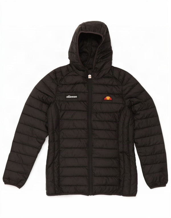 Giacca imbottita con cappuccio da donna Ellesse UK 14 grande poliestere nero