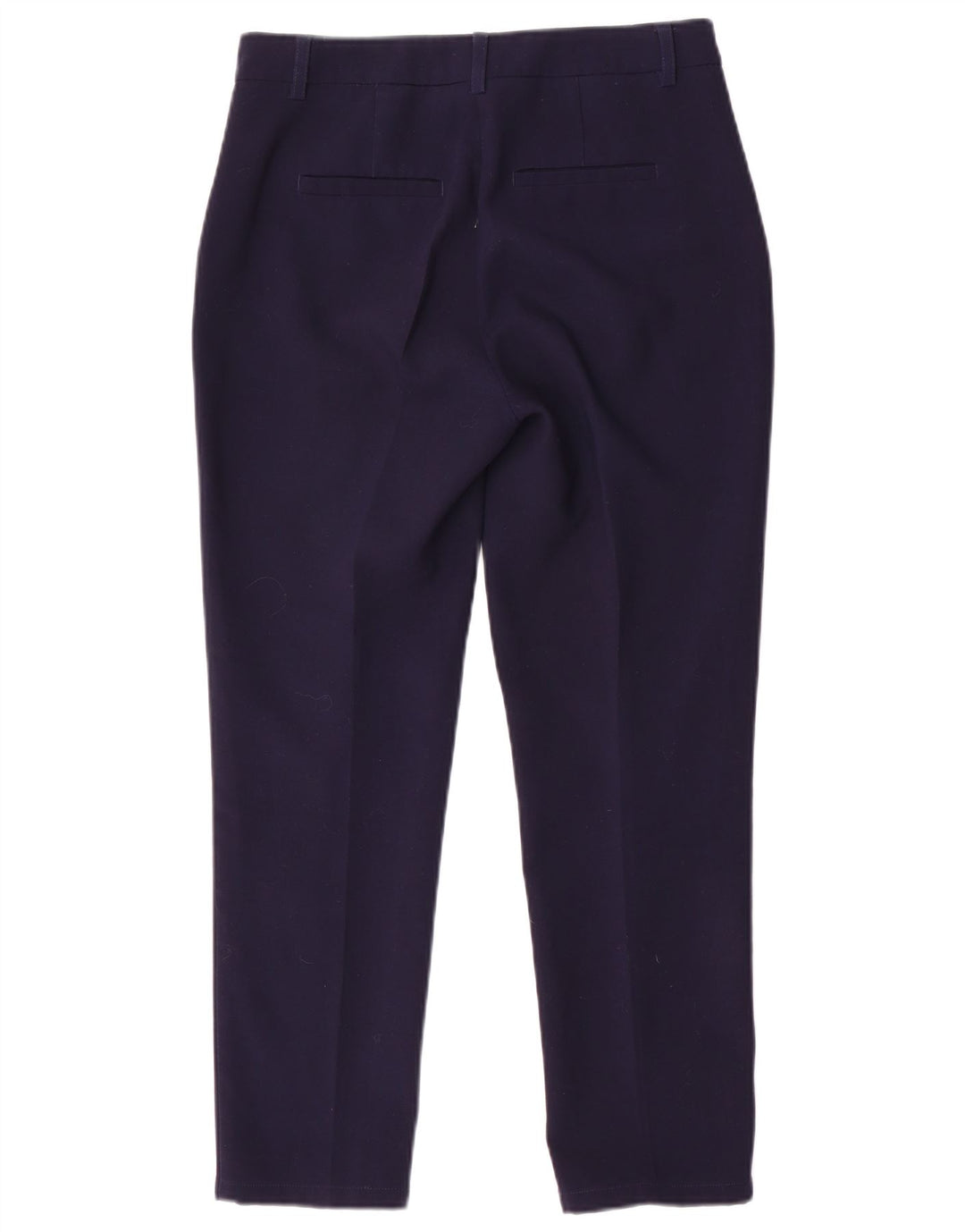 Pantaloni da abito slim da donna BENETTON UK 10 Small W30 L26 Poliestere blu navy
