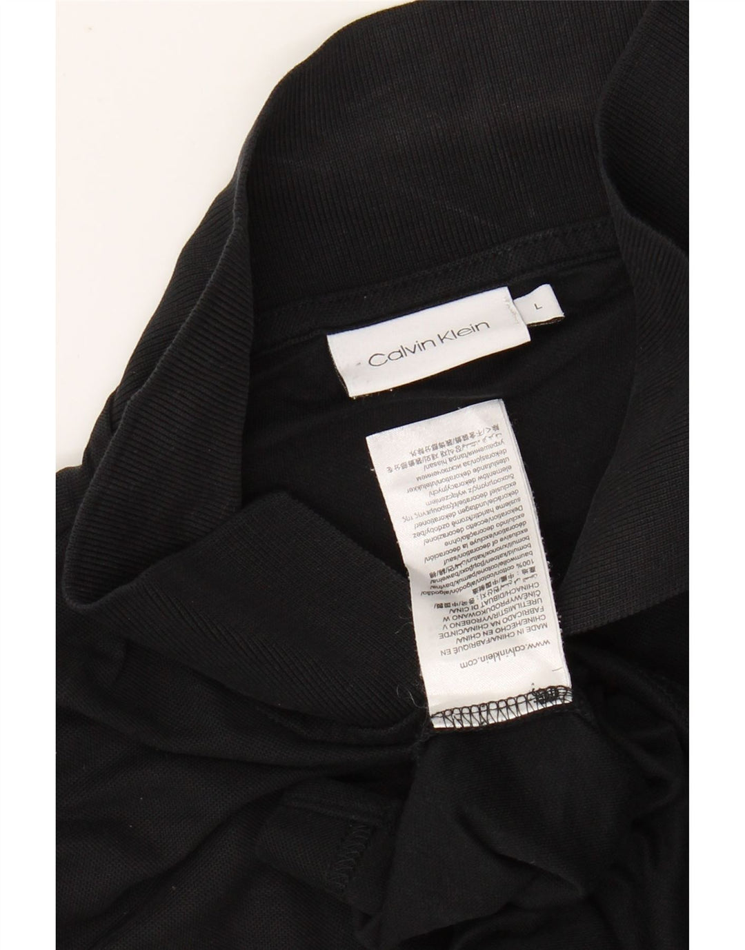 CALVIN KLEIN Polo da uomo grande in cotone nero