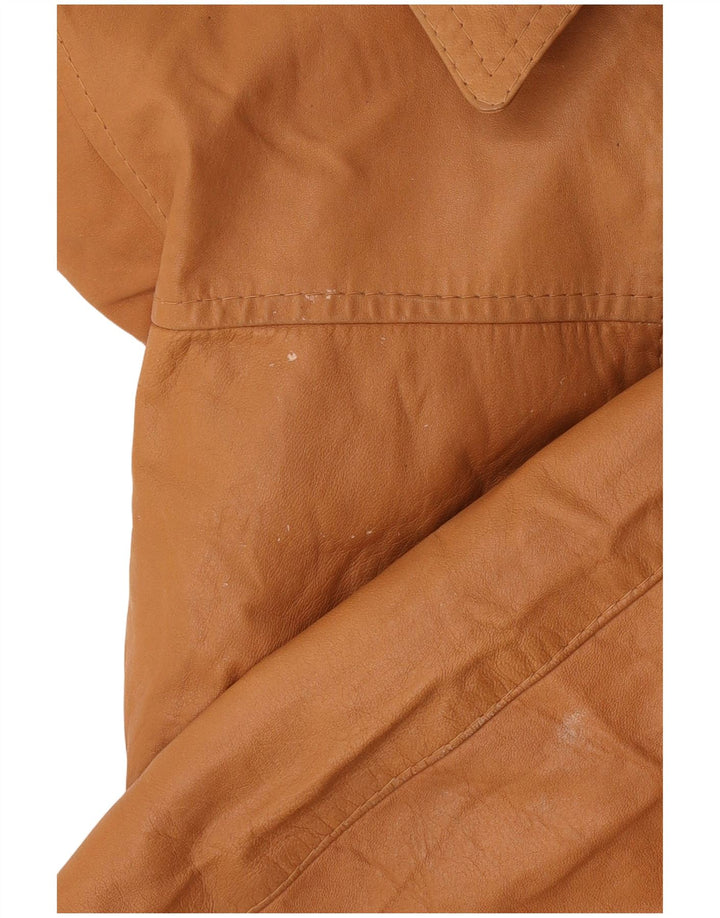 Giacca in pelle vintage da donna IT 50 XL Beige