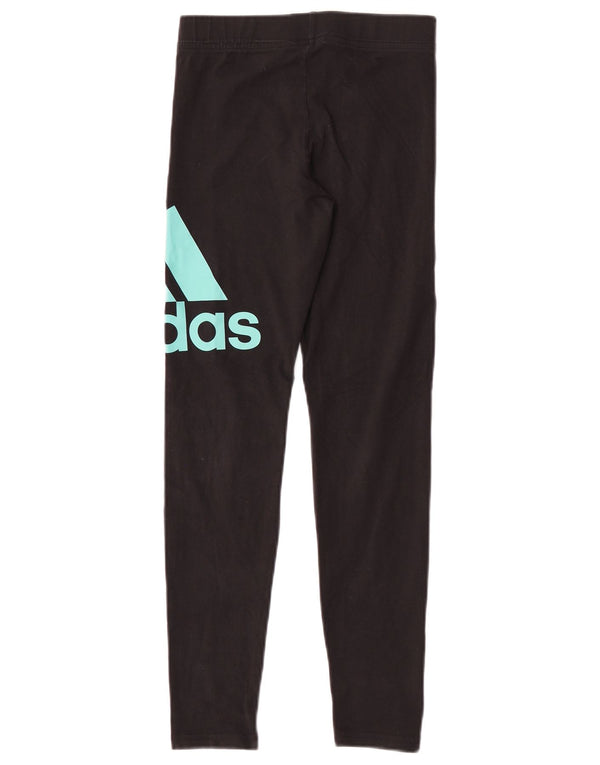 Leggings grafici Adidas per ragazze 11-12 anni in cotone nero