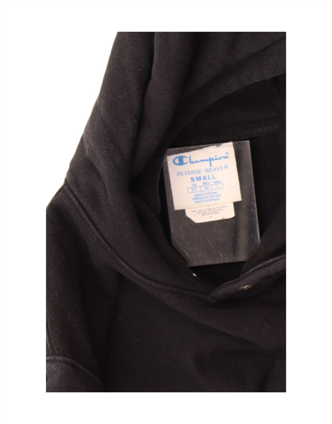 CHAMPION Womens Reverse Weave Oversized Hoodie Jumper UK 10 Small Black Vintage Champion and Second-Hand Champion from Messina Hembry 