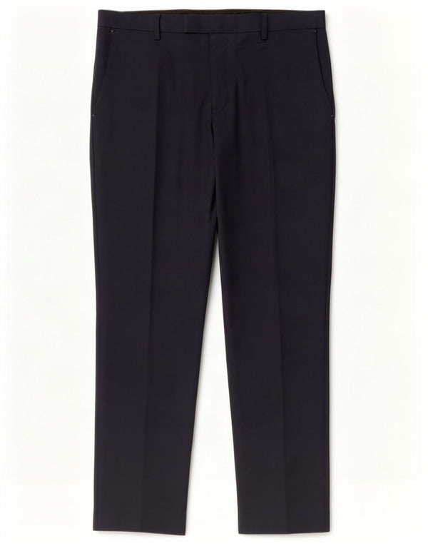Pantaloni da abito slim fit Marks & Spencer da uomo W36 L30 blu navy in viscosa
