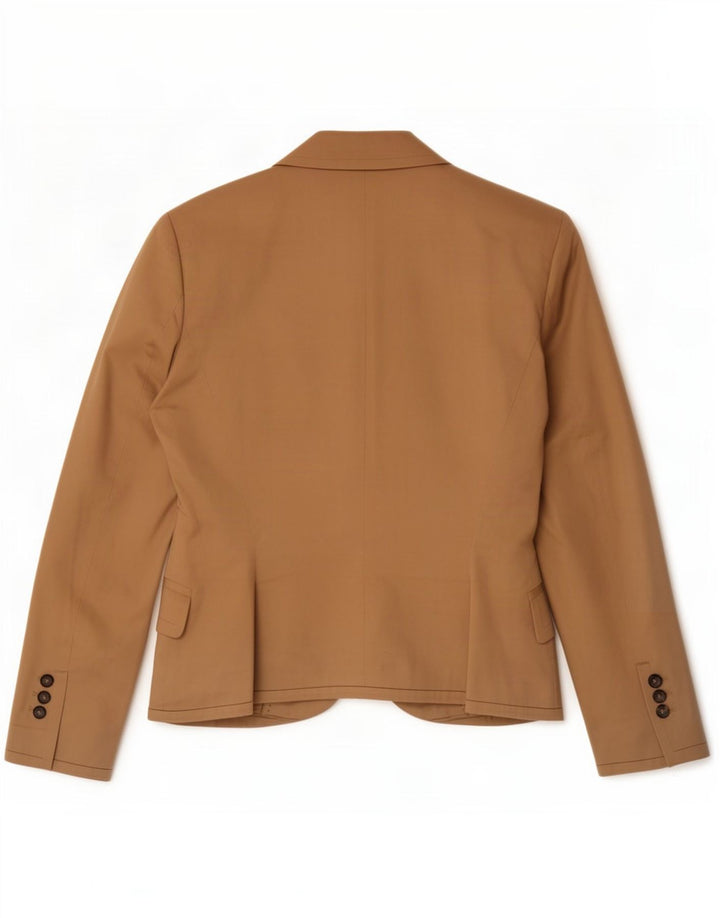 Giacca blazer a 2 bottoni da donna Zara UK 14 grande cotone beige