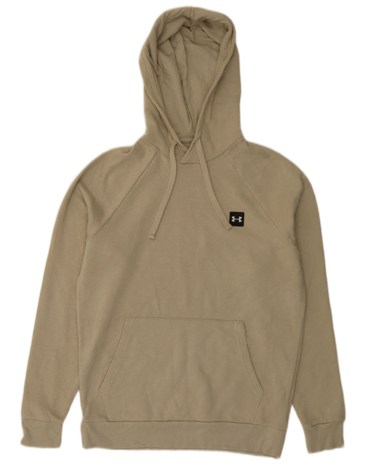 Felpa con cappuccio da uomo Under Armour piccola in cotone beige