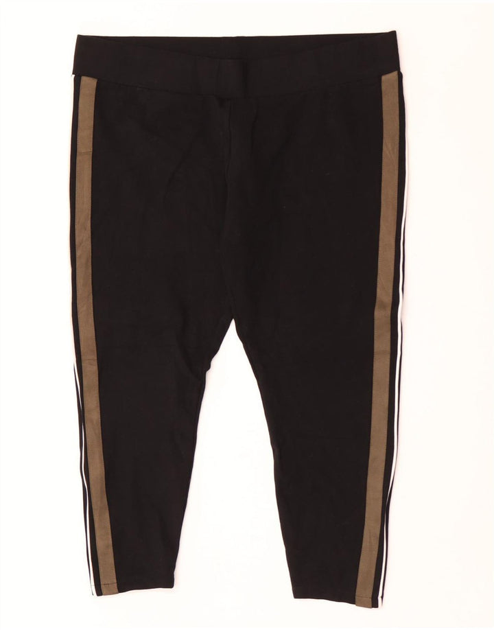Leggings Capri da donna Marks & Spencer UK 20 2XL Viscosa a righe nere
