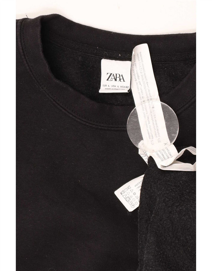 Felpa Zara Uomo Maglione Grande Cotone Nero