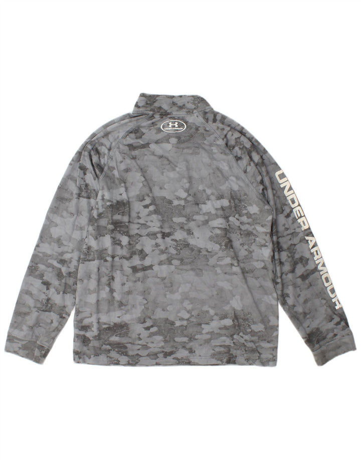 Top della tuta da ginnastica Under Armour da ragazzo con zip e collo 13-14 anni XL Grigio