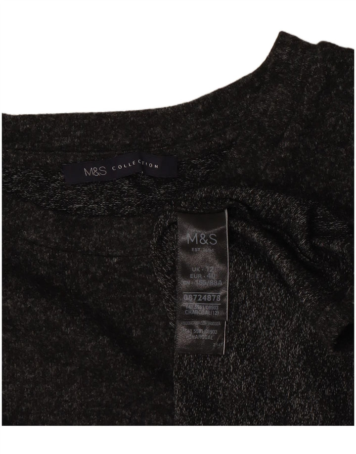 Marks & Spencer Top da donna a maniche lunghe UK 12 Poliestere grigio medio