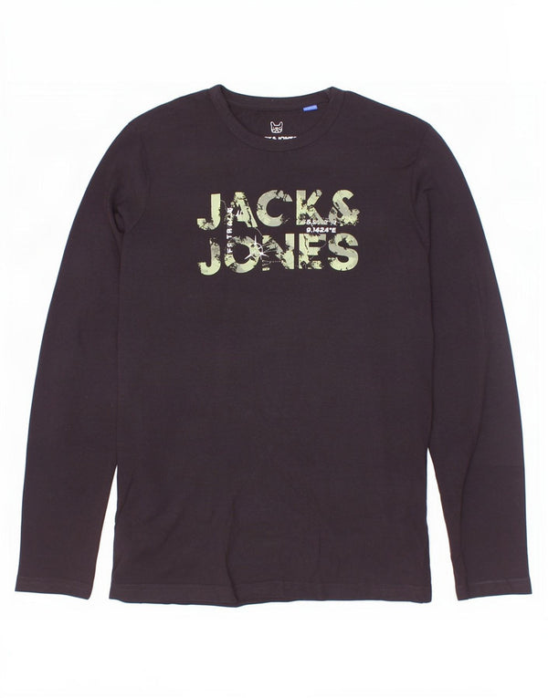 Jack & Jones Top grafico da bambino a maniche lunghe 13-14 anni Nero