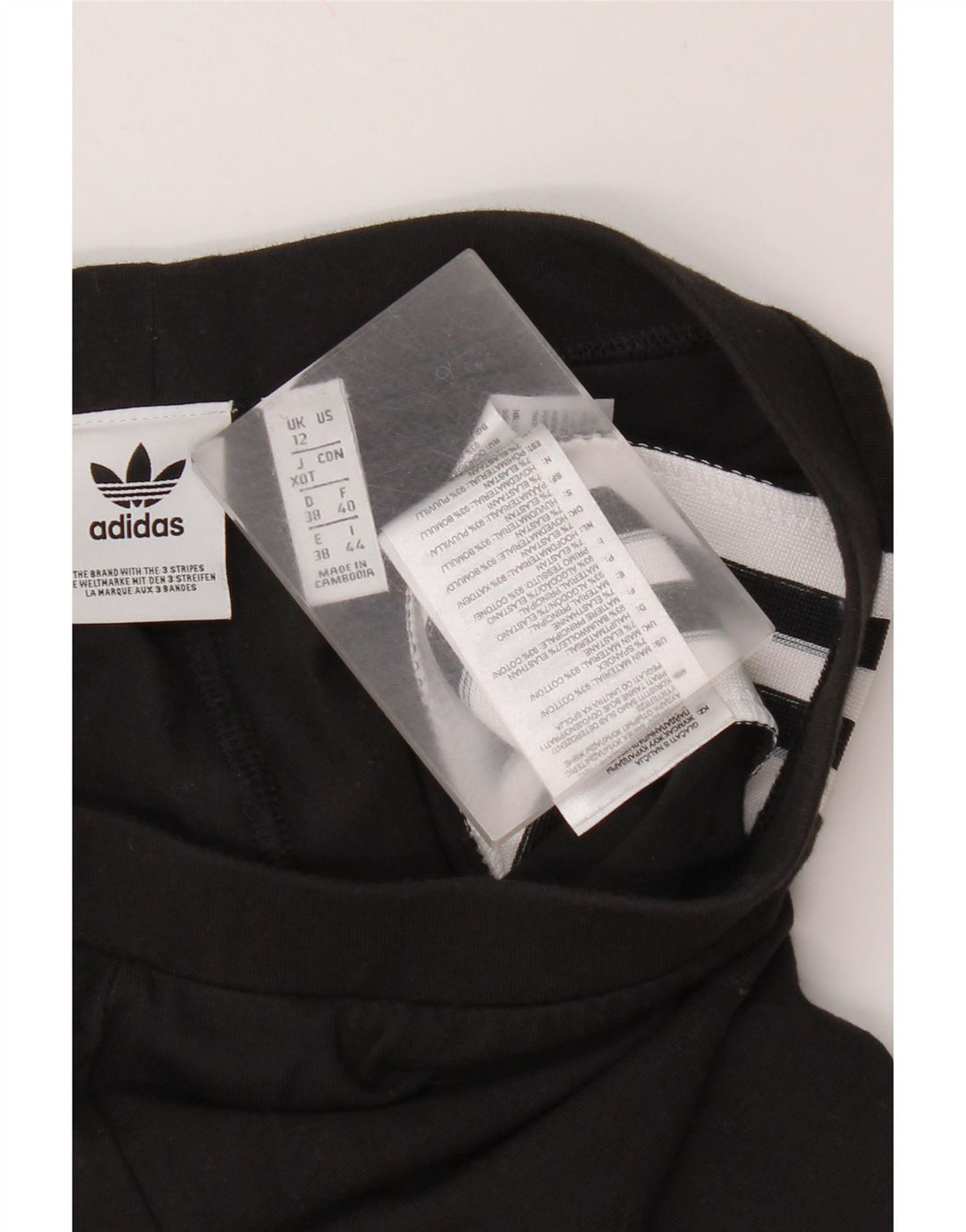 Leggings grafici da donna Adidas UK 12 cotone medio nero
