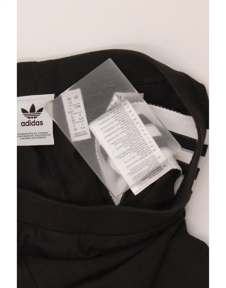 Leggings grafici da donna Adidas UK 12 cotone medio nero