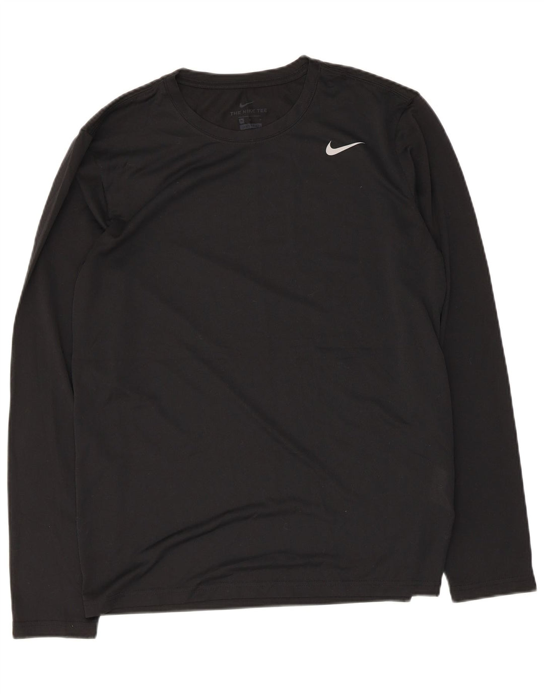 Maglia Nike Dri Fit da uomo a maniche lunghe, poliestere nero medio
