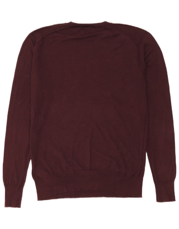 Maglione da uomo girocollo All Saints in cotone bordeaux medio