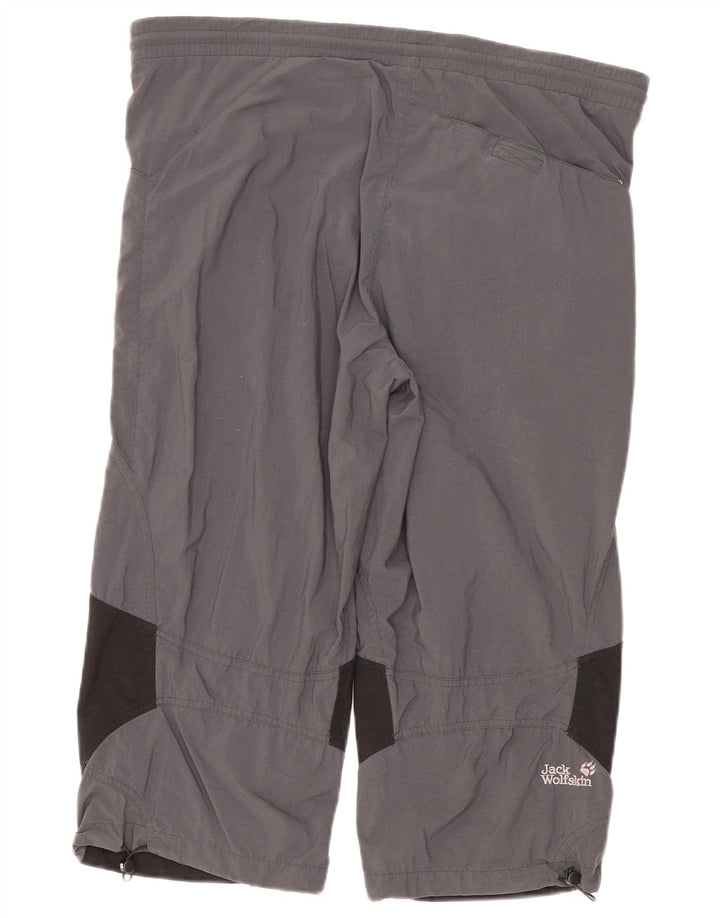 Pantaloni da tuta Capri da donna Jack Wolfskin UK 14 Colorblock grigio medio
