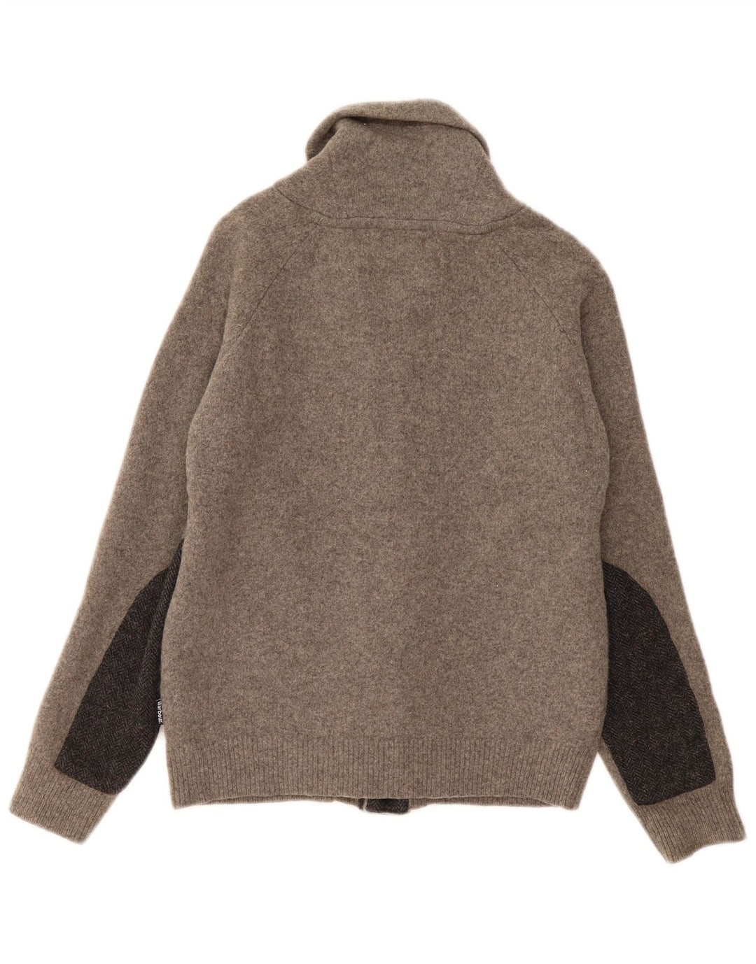 Maglione cardigan per ragazzi BARBOUR 11-12 anni grande in lana color block grigio