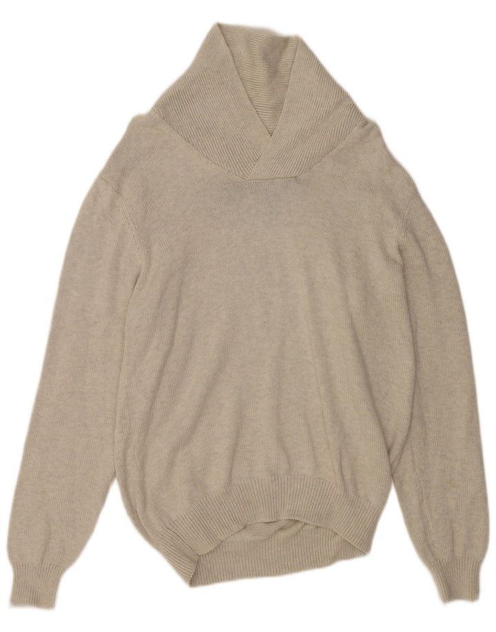 MARKS & SPENCER Maglione da uomo con collo a scialle UK 41/43 Grande Grigio