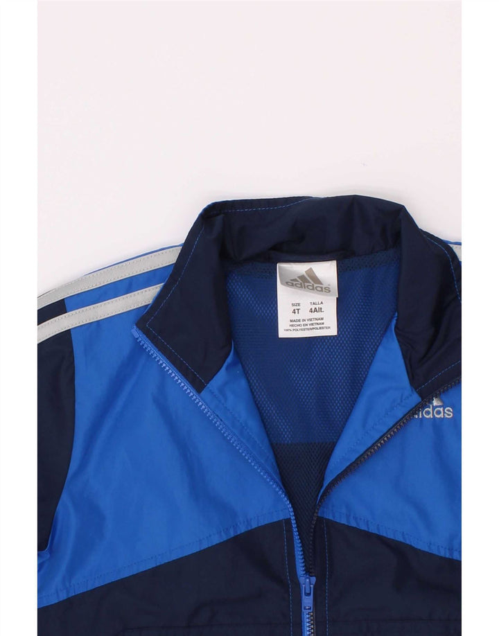 Giacca da tuta da ragazzo Adidas 3-4 anni in poliestere color block blu navy