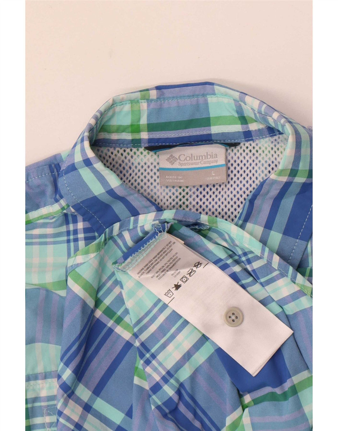 Camicia da ragazzo Columbia 11-12 anni in nylon a quadri blu grande