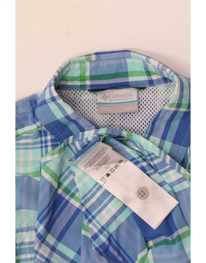 Camicia da ragazzo Columbia 11-12 anni in nylon a quadri blu grande