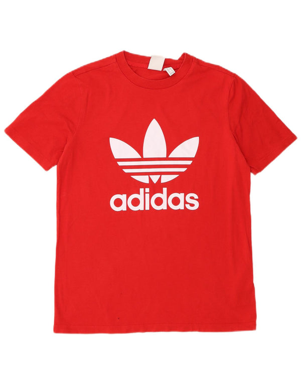 T-shirt grafica da donna Adidas Top UK 14 rosso medio in cotone