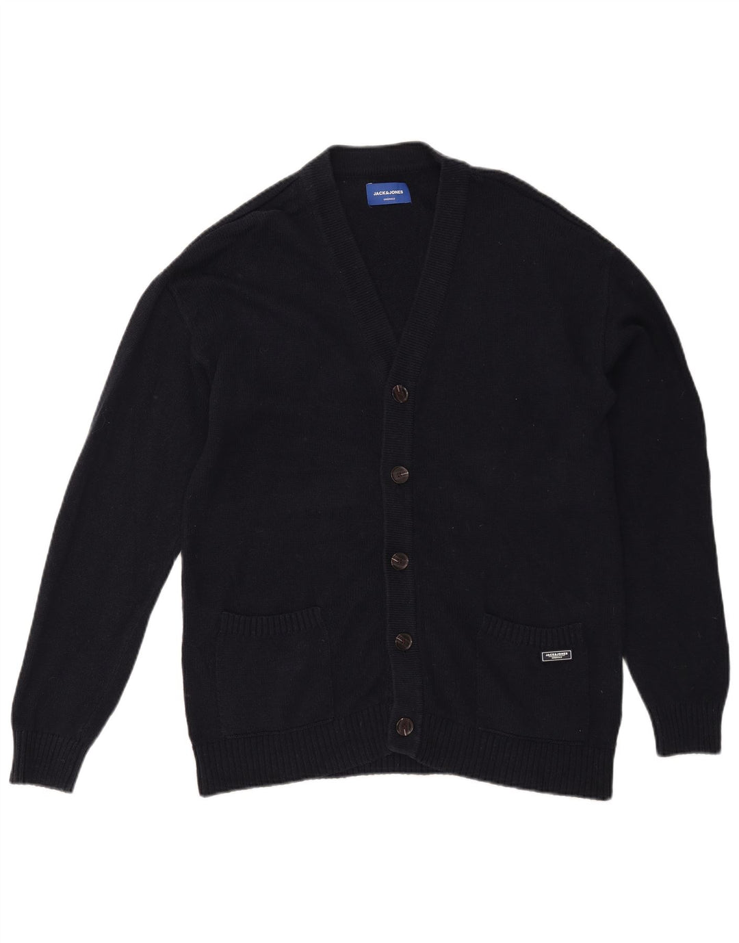 Maglione cardigan da uomo Jack & Jones in cotone blu navy medio