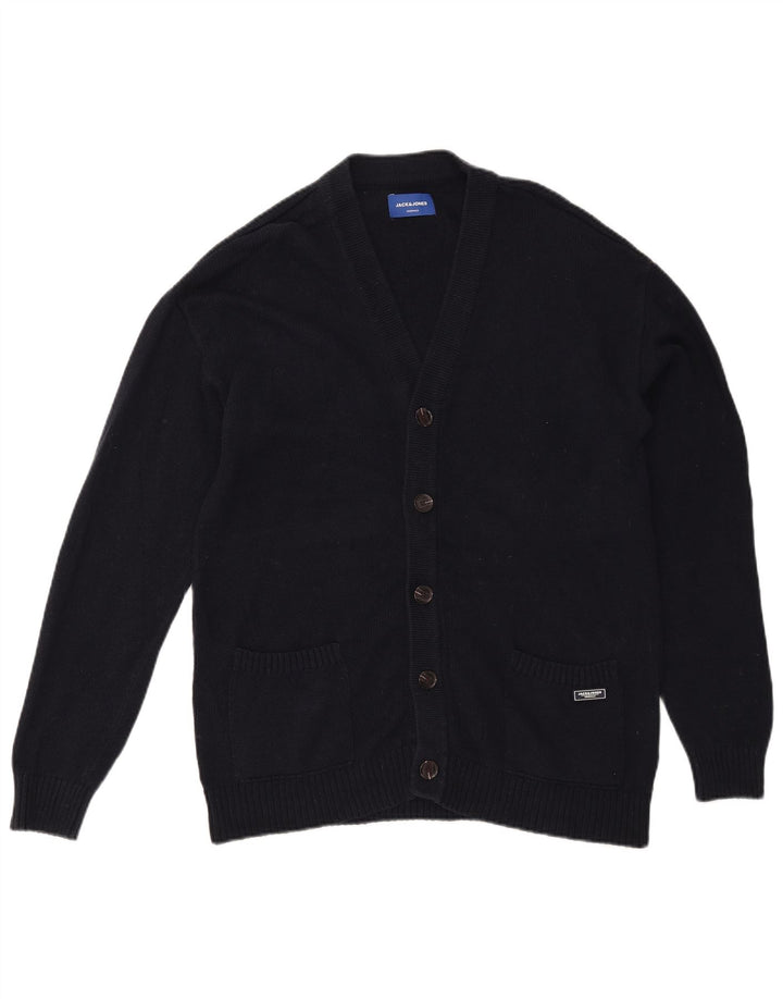 Maglione cardigan da uomo Jack & Jones in cotone blu navy medio