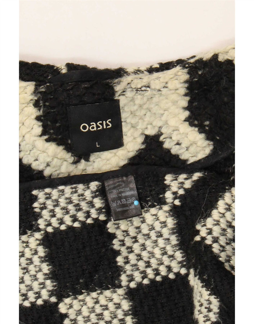 Soprabito da donna Oasis UK 16 Grande viscosa geometrica nera