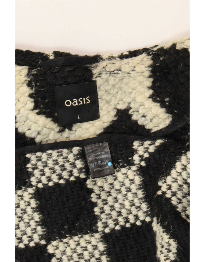 Soprabito da donna Oasis UK 16 Grande viscosa geometrica nera