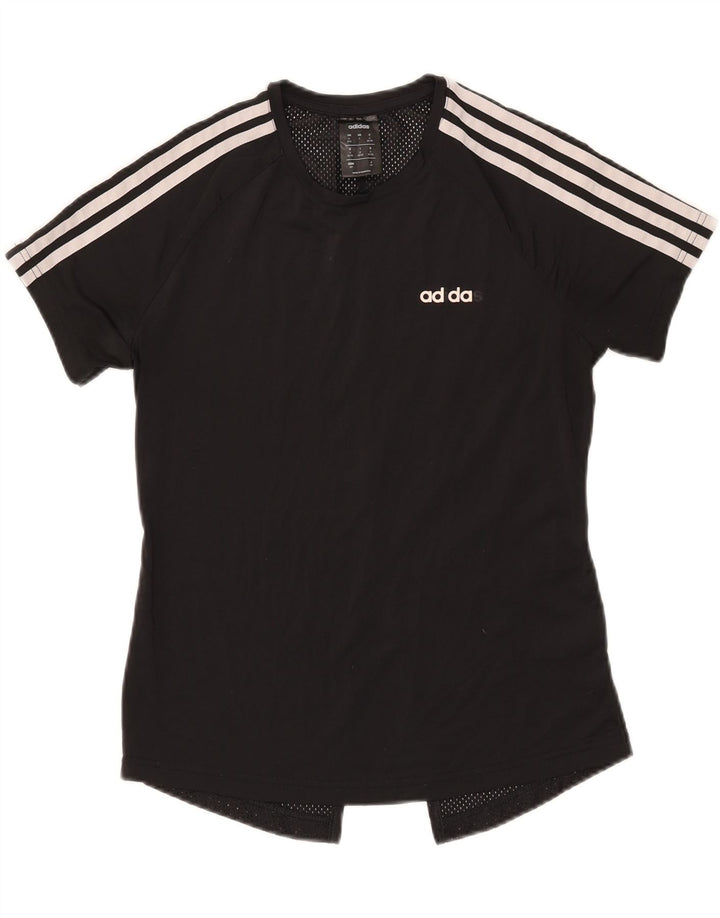 T-shirt ADIDAS Climalite da donna UK 8/10 piccola poliestere nero