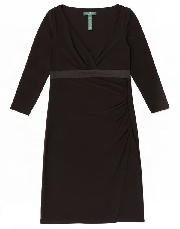 Abito tubino manica 3/4 da donna Ralph Lauren US 4 piccolo poliestere nero
